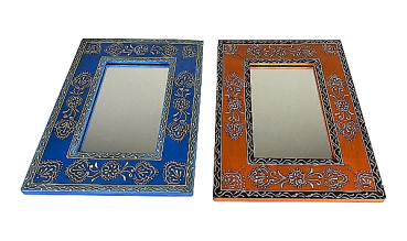 Spiegel mit Rahmen bemalt 23 x18